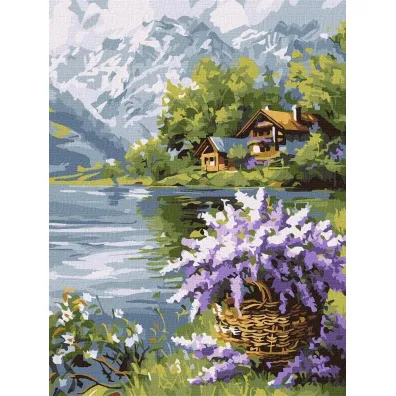 Ideyka Malowanie po numerach - Liliowy kosz 30x40cm