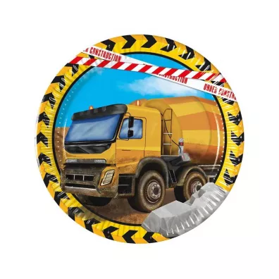 Procos Talerzyki papierowe Construction 20cm 8 szt.