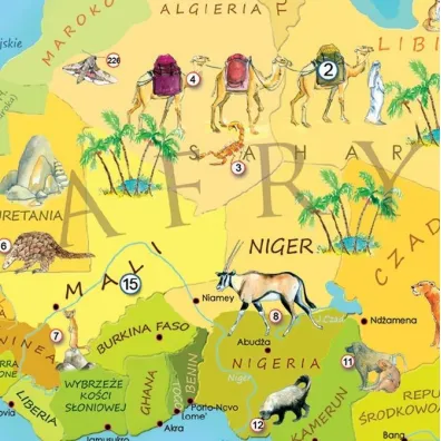 Puzzle 200 el. Mapa M�odego Odkrywcy - Zwierz�ta �wiata ArtGlob
