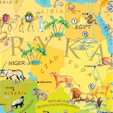Puzzle 200 el. Mapa M�odego Odkrywcy - Zwierz�ta �wiata ArtGlob