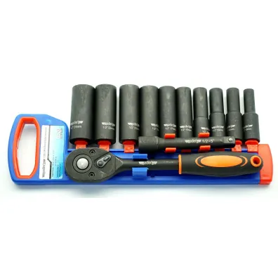 Adler Zestaw 1/2" grzechotka+nasadki udarowe d�ugie 12 el.