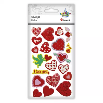 Titanum Naklejki wypuk�e serca mix 20 szt.