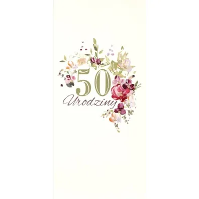 Karnet Urodziny 50 DL U27 - Kwiaty