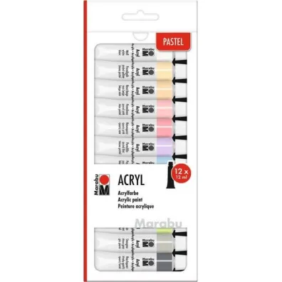 Marabu Farby akrylowe pastelowe 12ml 12 kolor�w