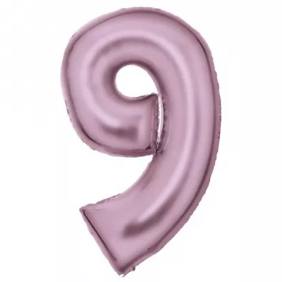 Amscan Balon foliowy cyfra 9 satynowa pastelowy r� 86cm