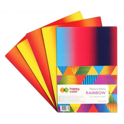 Happy Color Tektura falista RAINBOW, A4, 5 arkuszy 5 kartek
