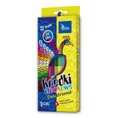 Tetis Kredki dwustronne ki 24 kolor�w 12 szt.