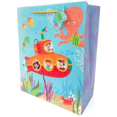 Fresh Torebka ozdobna matowa ��d� podwodna 26x32x12cm