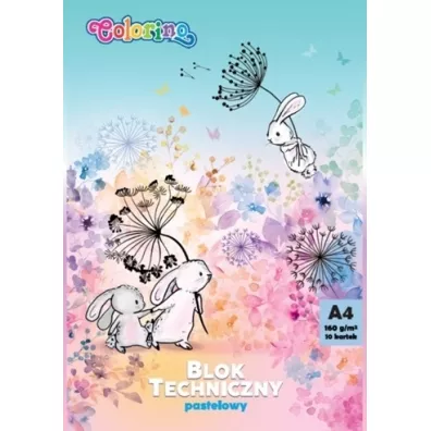 Patio Colorino Blok Techniczny Kolorowy A4/10kartek 160g - Pastel