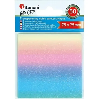 Titanum Notes samoprzylepny transparentny 75x75mm 50 kartek