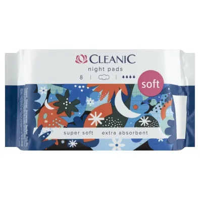 Cleanic Soft Night Podpaski higieniczne dla kobiet na noc 8 szt.