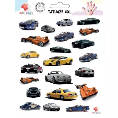 Tatua�e zmywalne dla dzieci Auta samochody XXL All4Kids