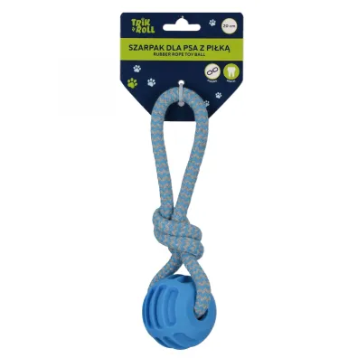 Zabawka dla psa Szarpak 20 cm z pi�k� niebieski TRIK&ROLL 560875