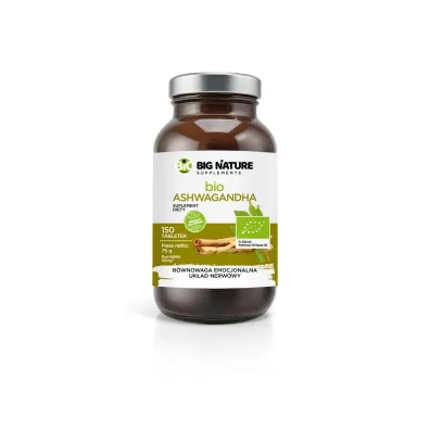 Big Nature Ashwagandha - suplement diety 150 tab. Bio