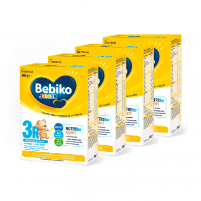 Bebiko Junior 3R Odżywcza formuła na bazie mleka dla dzieci powyżej 1. roku życia Zestaw 4 x 600 g