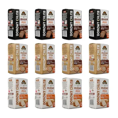 Pzz Mieszanki do wypieku chleba mix Zestaw 12 x 500 g