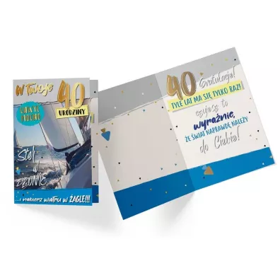 Kukartka Karnet B6 PP-2191 Urodziny 40 power