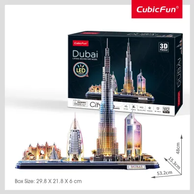 Puzzle 3D 182 el. Dubaj LED Cubic Fun
