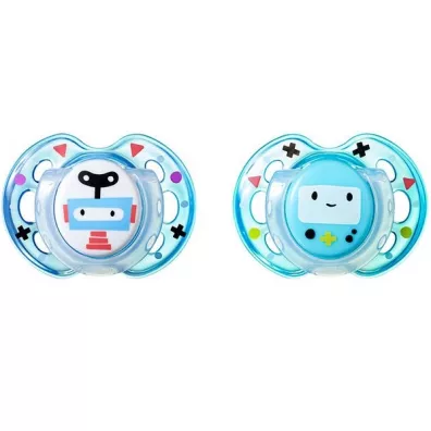 Tommee Tippee Smoczek uspokajaj�cy Fun Style 0-6m ��lty 2 szt.
