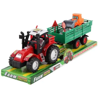 Traktor z przyczep� i spychaczem Trifox