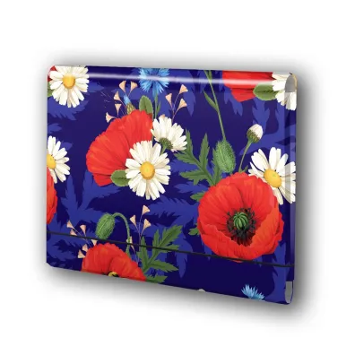 Penmate Teczka �amana a4 na gumk� t0126 kwiaty polskie maki w fiolecie folia mat nierysuj�ca