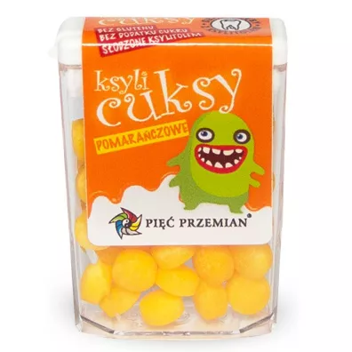Pi�� Przemian Cukierki z ksylitolu ksylicuksy o smaku pomara�czowym bezglutenowe 15 g