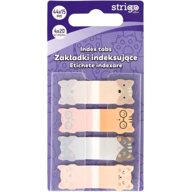 Strigo Zak�adki indeksuj�ce Kotki 44x15mm 80 kartek
