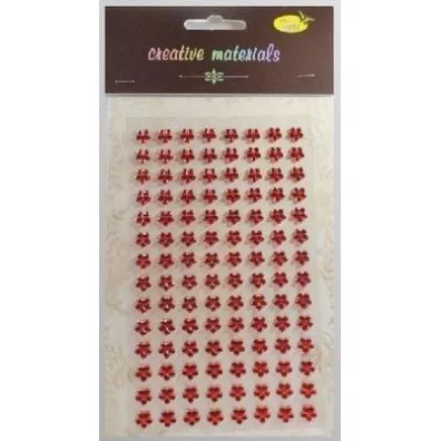 Galeria Hobby Stiker z kryszta�kami Kwiaty czerwone 8mm 112 szt.