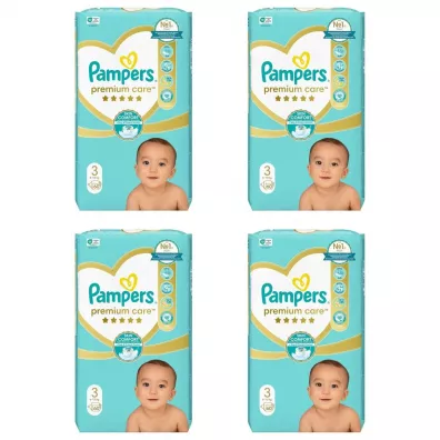 Pampers Pieluchy Midi 3 Premium Care (6-10 kg) Zestaw 4 x 60 szt.