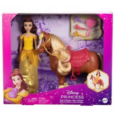 Disney Princess. Lalka Ksi�niczka Bella z koniem Phillippe Mattel