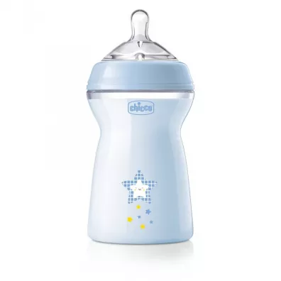 Chicco NaturalFeeling Butelka plastikowa ze smoczkiem silikonowym przep�yw szybki 6 m+ 330 ml