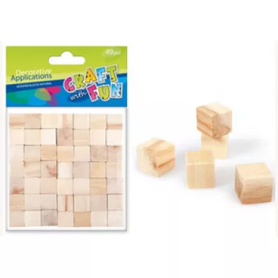 Craft with Fun Ozdoba dekoracyjna drewniane kostki 49 szt.