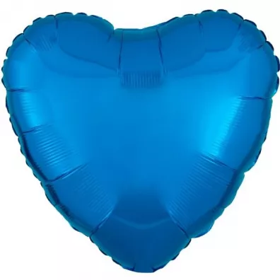 Amscan Balon foliowy metalik niebieski serce 43cm