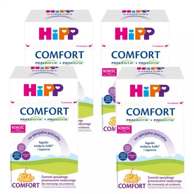 Hipp Comfort Combiotik �ywno�� specjalnego przeznaczenia medycznego, dla niemowl�t od urodzenia Zestaw 4 x 600 g