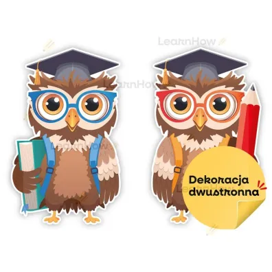 LearnHow Dekoracje szkolne - Du�e sowy w beretach