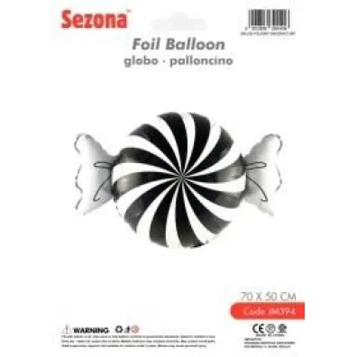Balon Cukierek czarno-bia�y 70x50cm