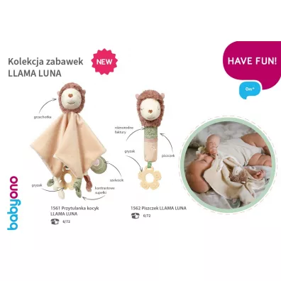 Babyono Piszczek z gryzakiem Llama Lulu