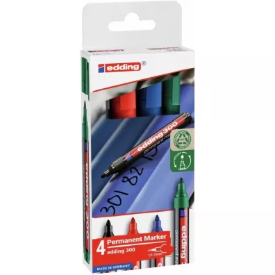 Edding Marker permanentny 1-5mm 4 kolory
