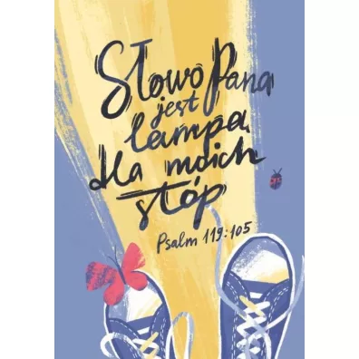 Pocztwka z kolorowank Sowo Pana jest lamp biay - Maria  Garcarz