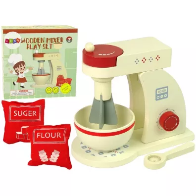 Drewniany robot kuchenny mikser z akcesoriami LeanToys