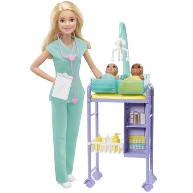Barbie Pediatra Zestaw Kariera Lalka blond GKH23 Mattel