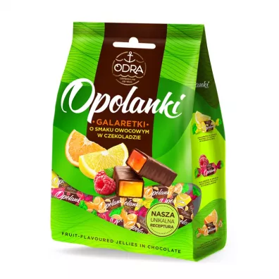 Odra Opolanki Galaretki o smaku owocowym w czekoladzie 280 g