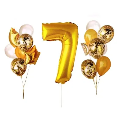 GoParty Zestaw balon�w z�otych 7
