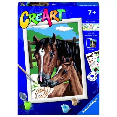 Malowanie po numerach CreArt - Ko� i kotki Ravensburger