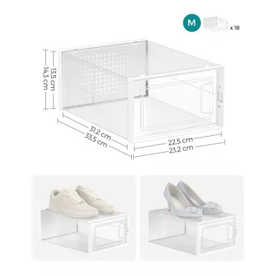 Songmics Organizery na buty, zabawki 18 pudeek