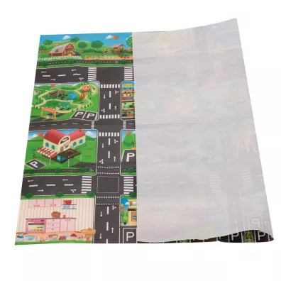 Mata edukacyjna do zabawy miasto ulica + znaki drogowe wodoodporna kolorowa 130x100cm