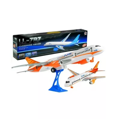 Samolot pasa�erski Friction z podstawk� 65cm LeanToys