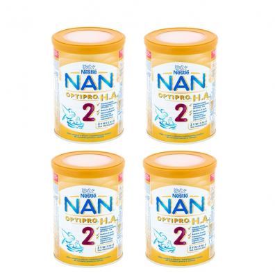 Nestle Nan Optipro HA 2 Mleko modyfikowane w proszku dla niemowlt powyej 6. miesica Zestaw 4 x 400 g