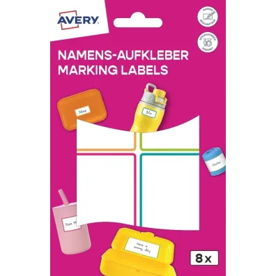 Avery Zweckform Naklejki do oznaczania; 48 x 70 mm, 8 naklejek, kolorowe ramki, AVERY NAME8C