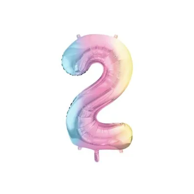PartyDeco Balon foliowy 2 pastelowy t�czowy 86cm